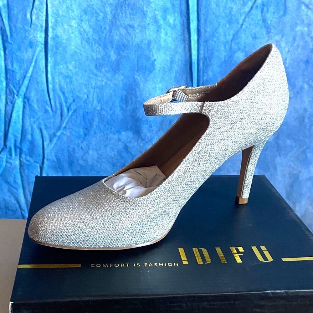 IDIFU Women's Sparkling Silver Heels, SL3-136S002